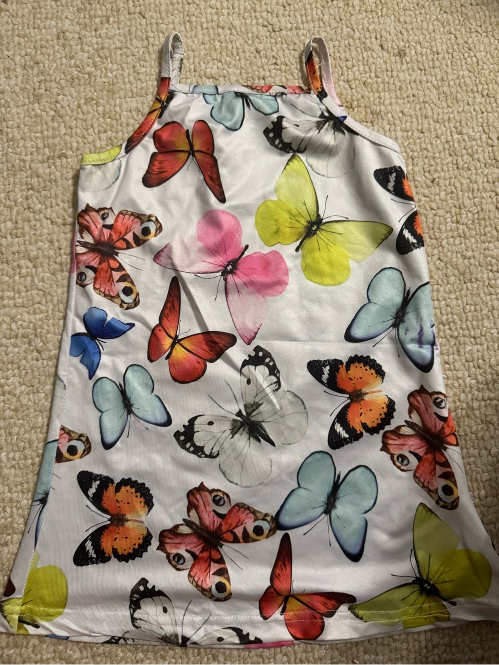 Girls White Butterfly Print A-Line Skirt